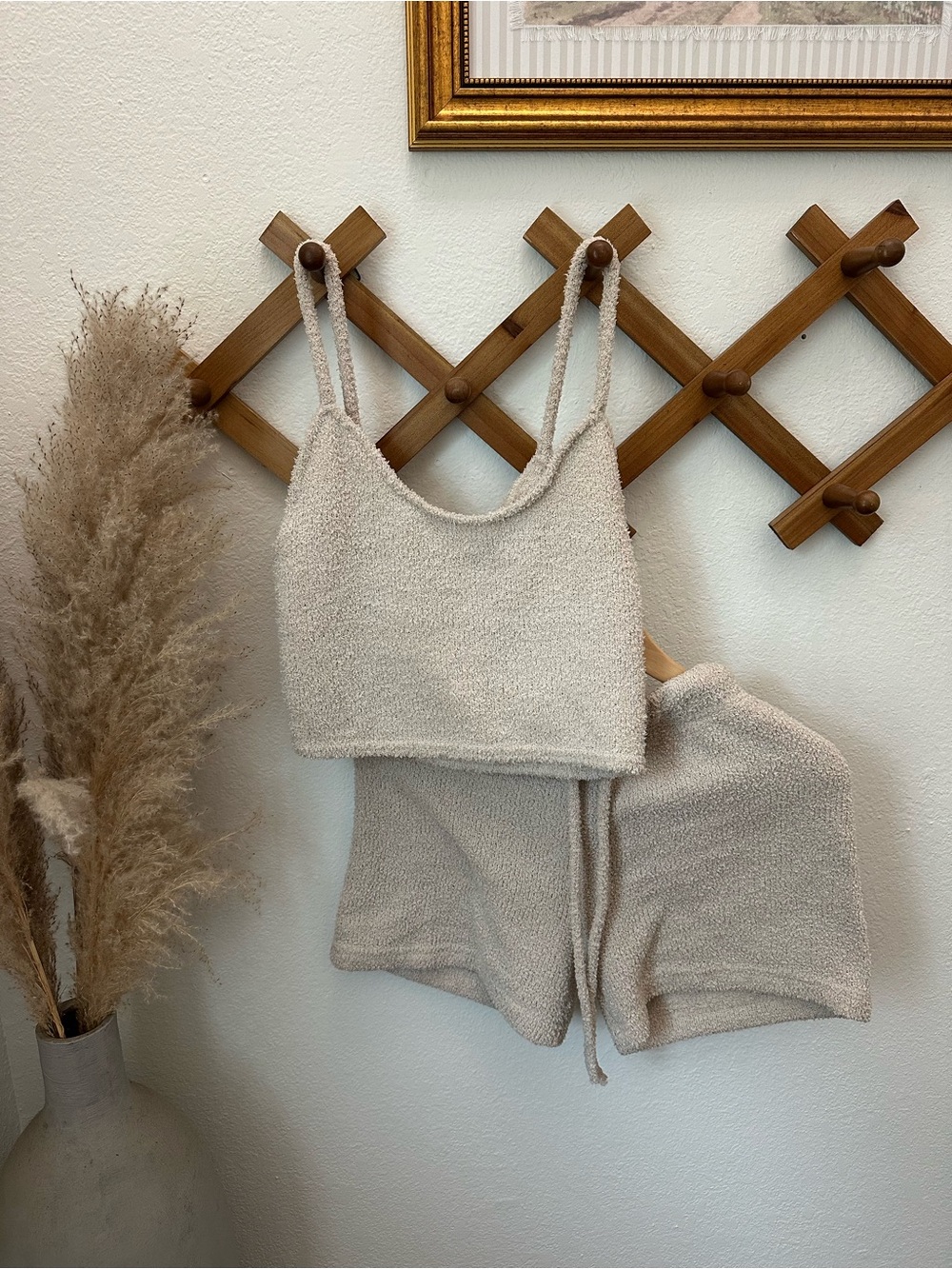 Streetwear Society Cream Knit Tank & Shorts Set